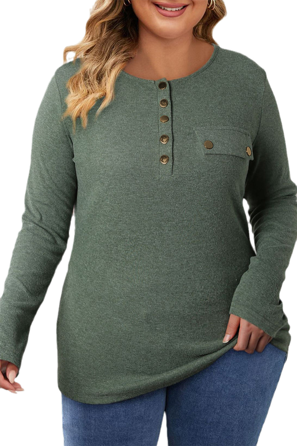 Snap Button Henley Top