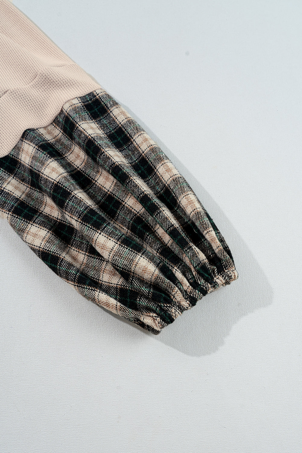 Plaid and Waffle knit Plus Size Dress