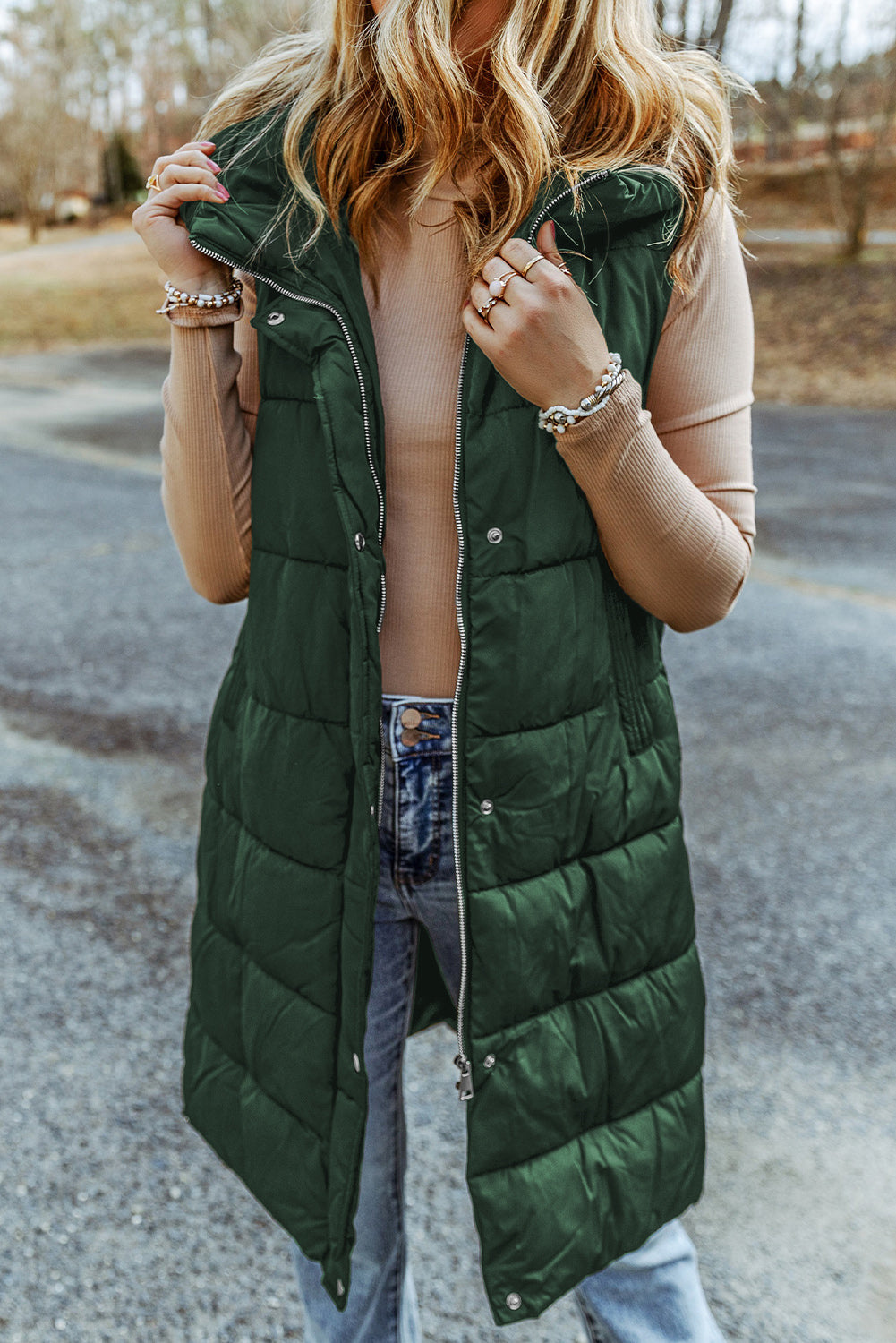 Quilted Long Vest