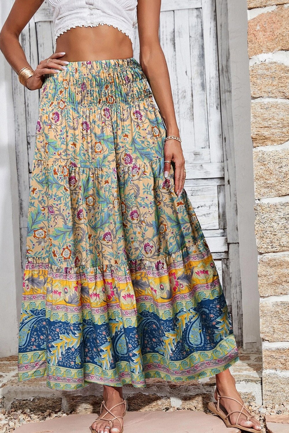 Paisley Print Long Skirt