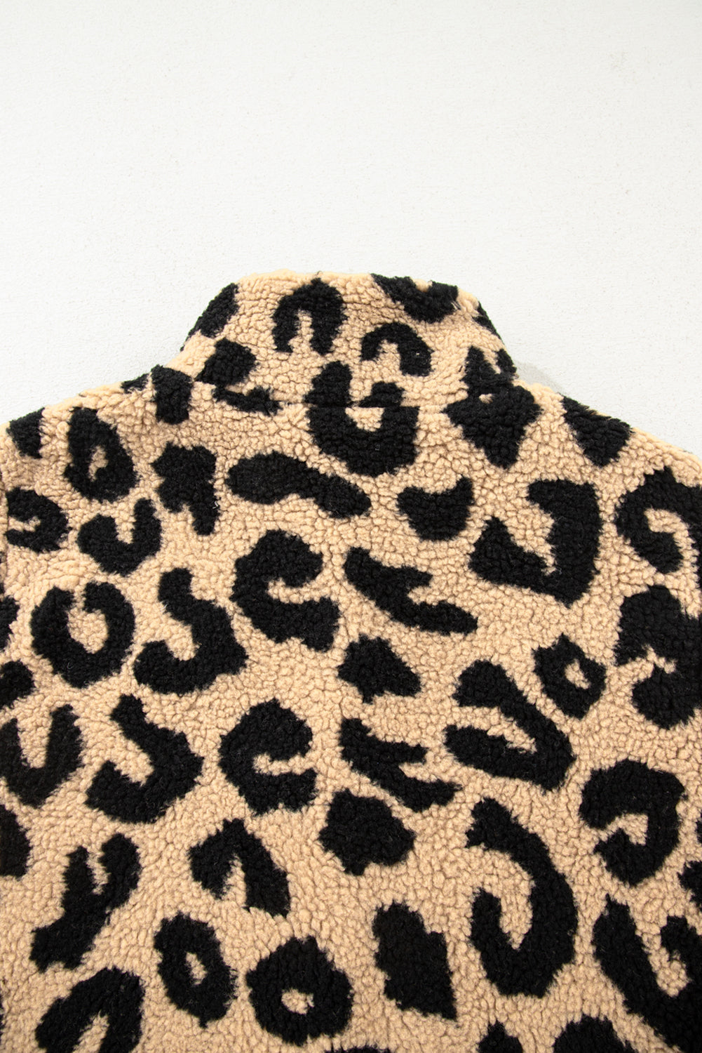 Leopard Sherpa Plus Size Vest Jacket
