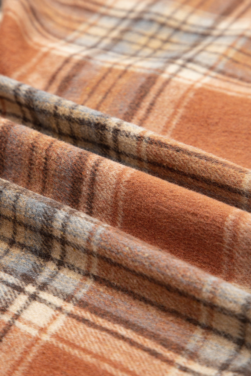 Brown Plaid Plus Size Shirt