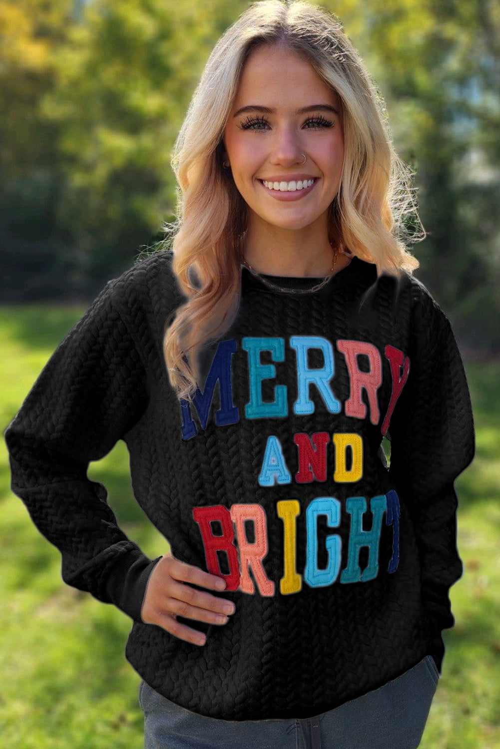 Merry and Bright Quilted Ugly Sweater