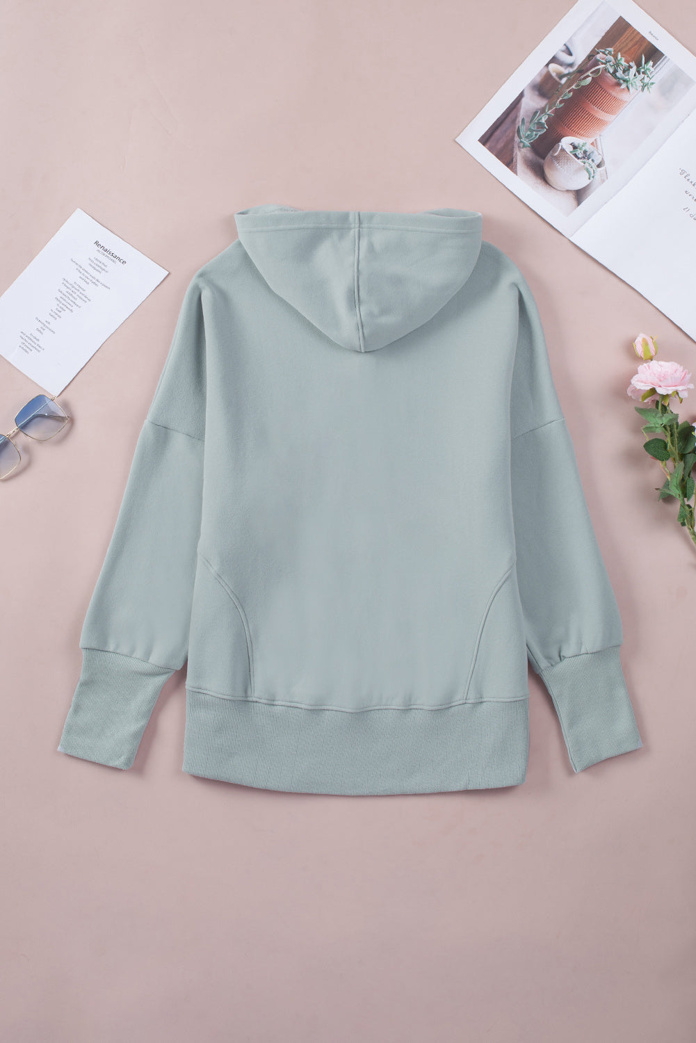 Batwing Sleeve Henley Hoodie