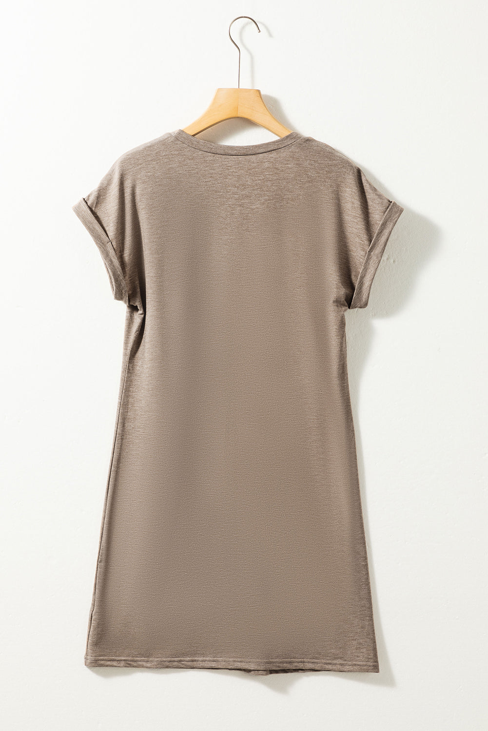 Center Seamed Roll Sleeve T-shirt Dress