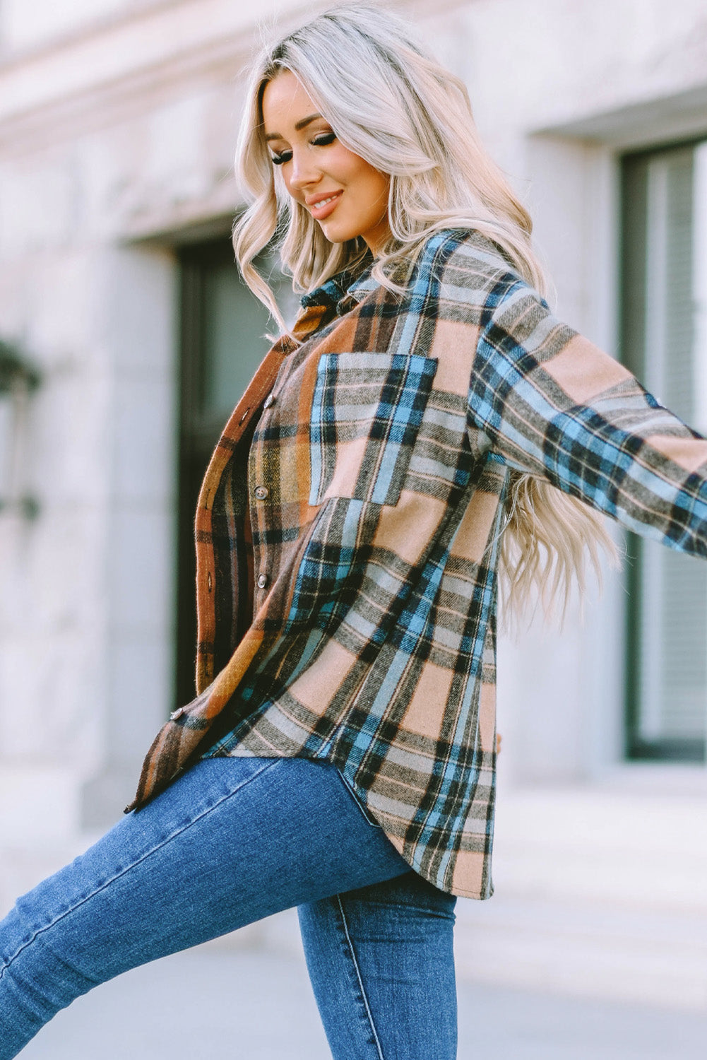 Brown & Blue Plaid Shirt