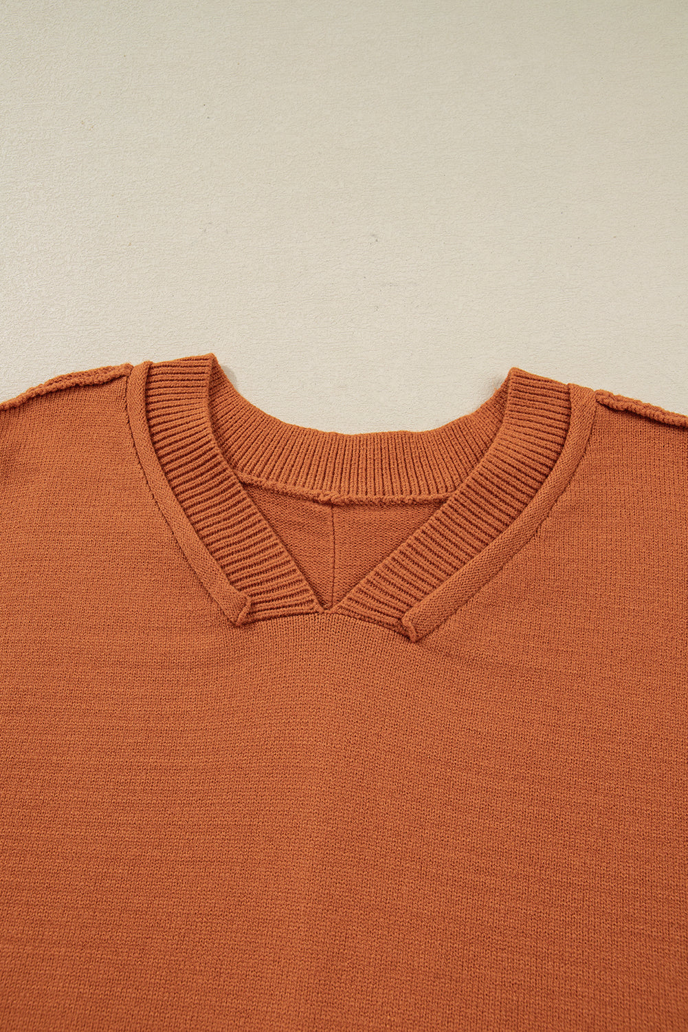 Bubble Sleeve V Neck Sweater