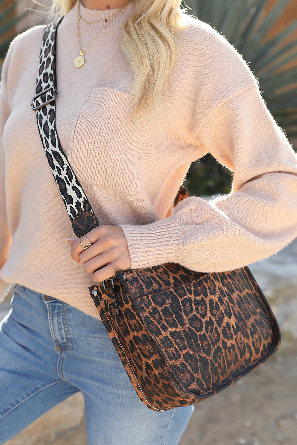 Leopard Strap Square Bag