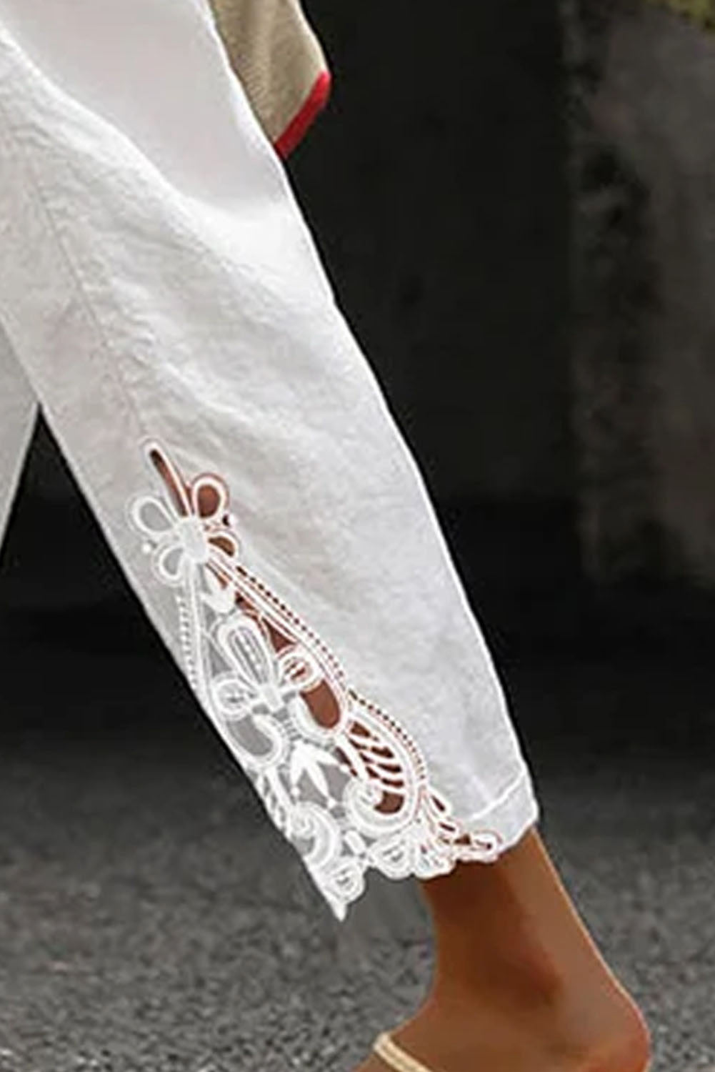 Khaki Drawstring Linen Pants