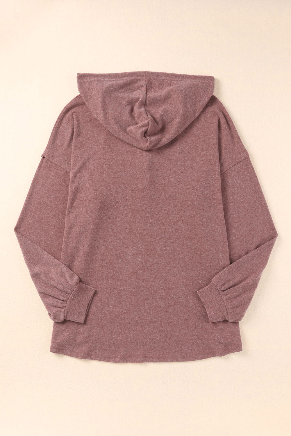 Button Front Pullover Hooded Sweatshirt