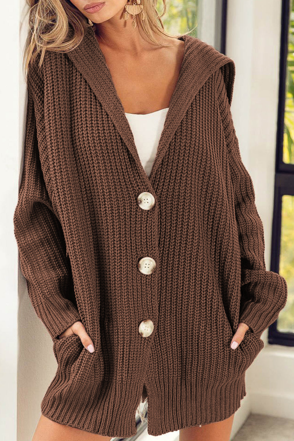 Button Up Chunky Knit Cardigan
