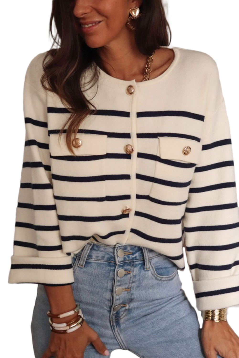 Black Stripe Cardigan