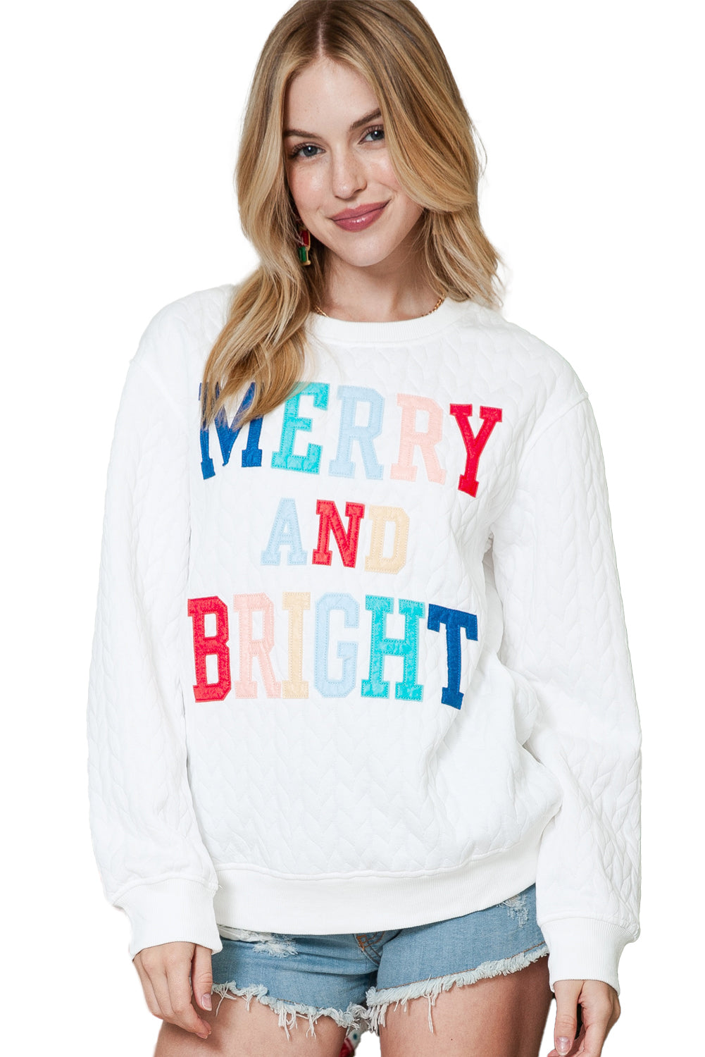 Merry and Bright Quilted Ugly Sweater