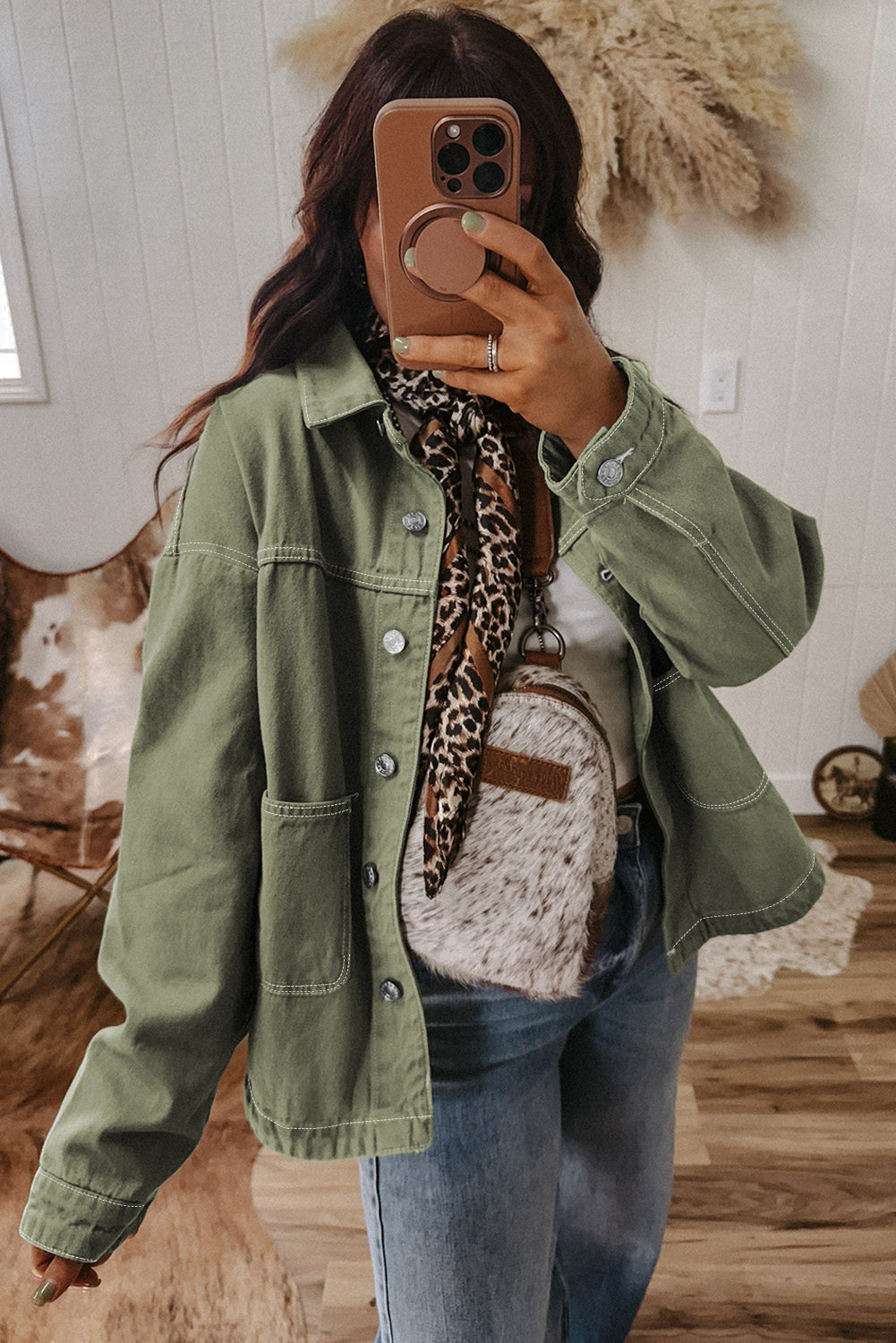 Button Front Denim Jacket