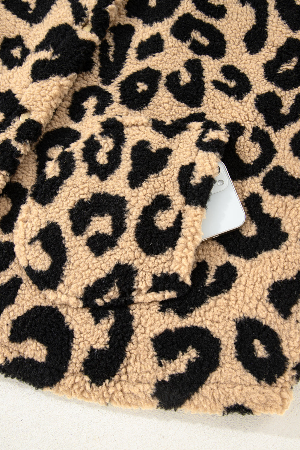 Leopard Sherpa Plus Size Vest Jacket