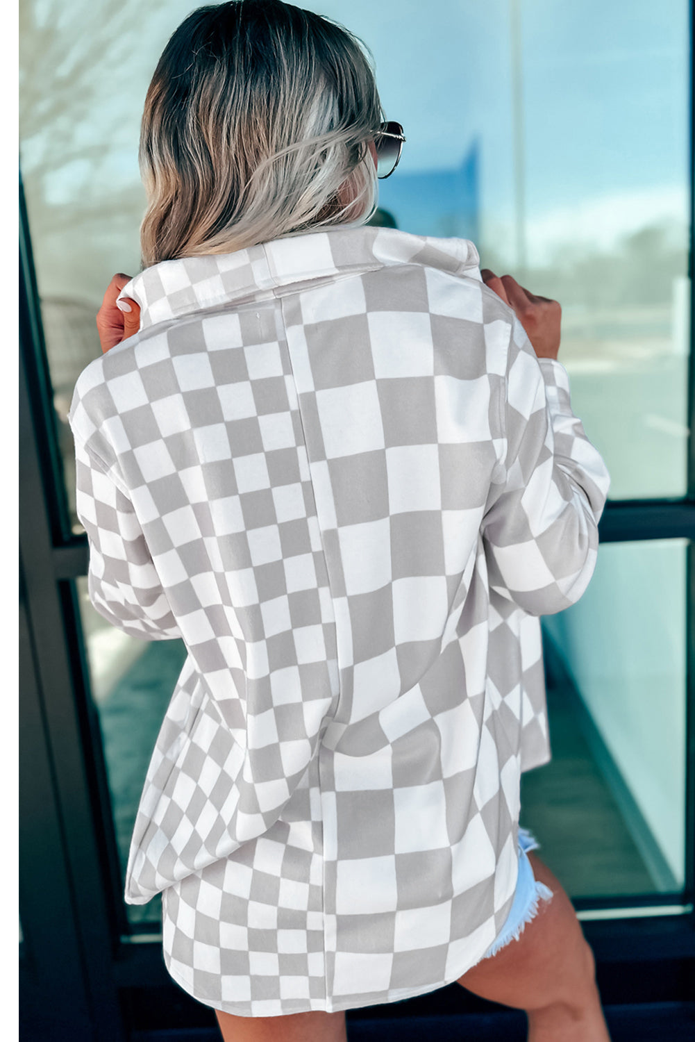 Checkered Plus Size Jacket