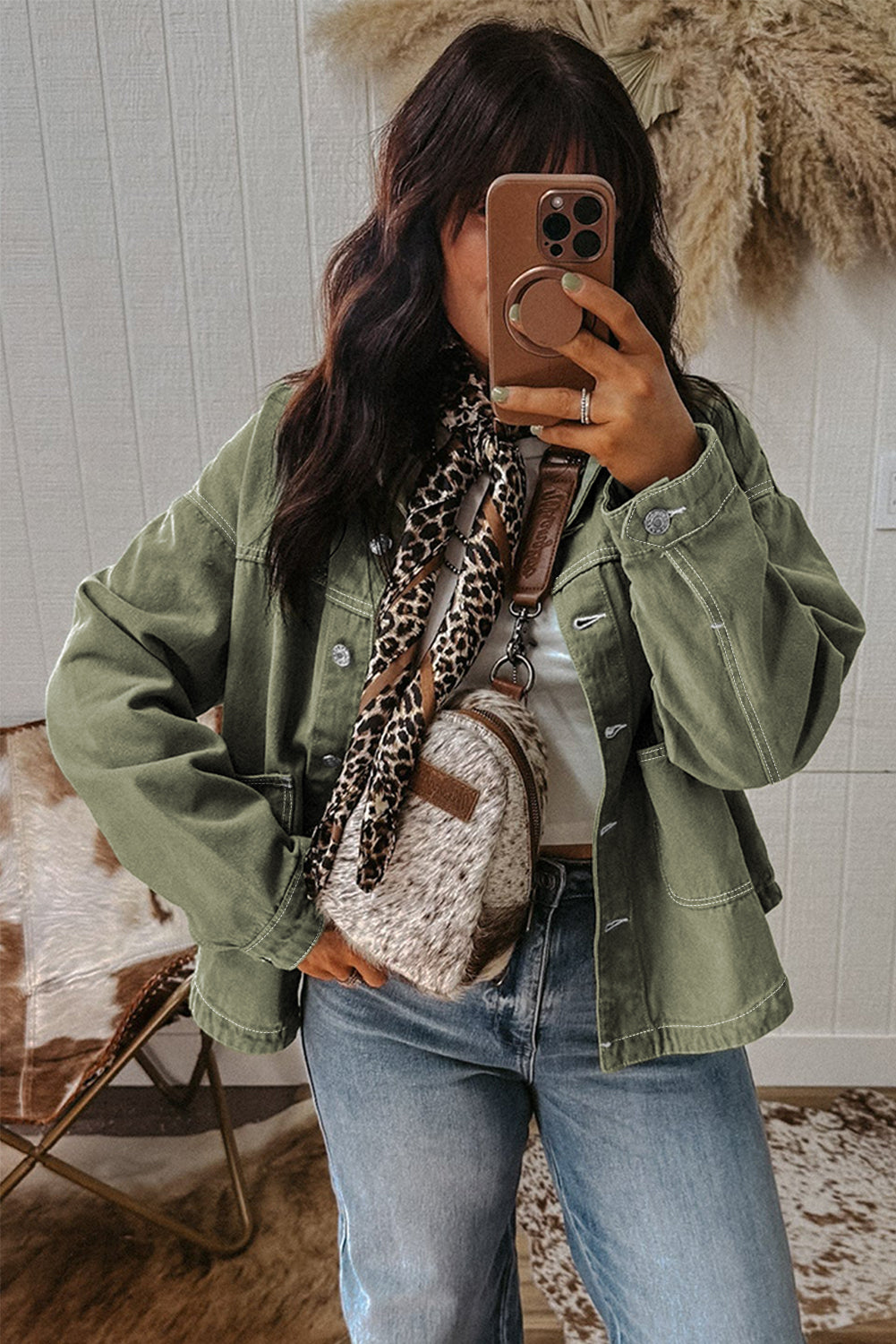 Button Front Denim Jacket