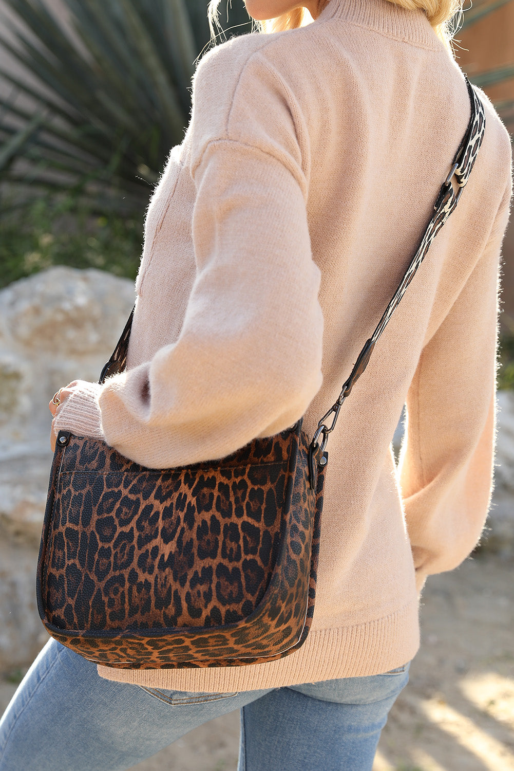 Leopard Strap Square Bag