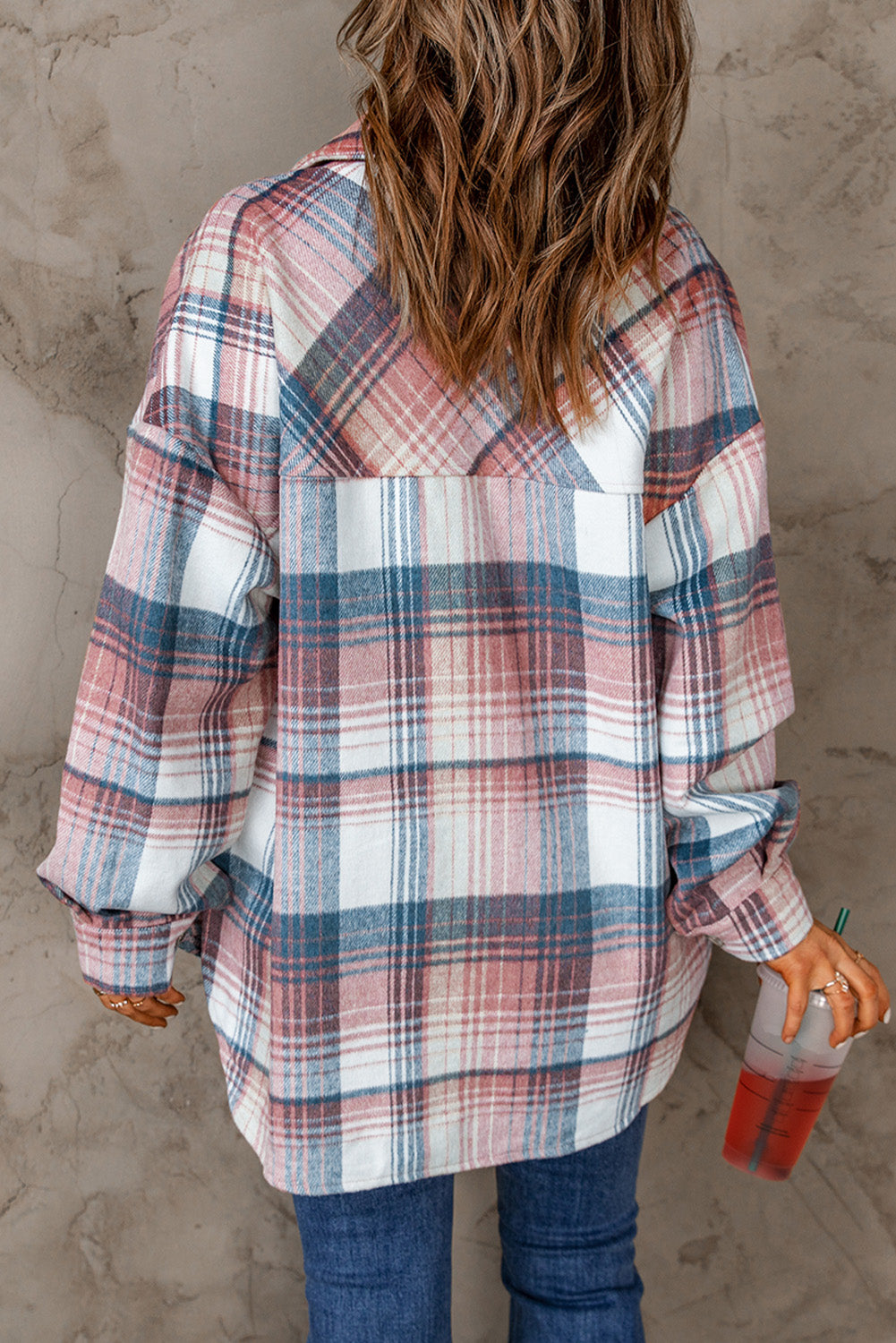 Plaid Button Up Collared Flannel Shacket