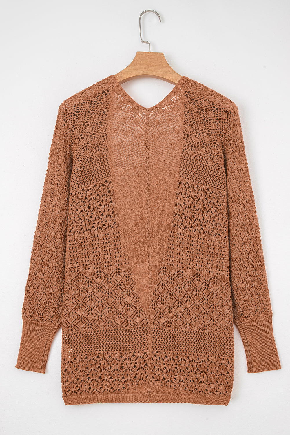 Hollow Knit Open Front Cardigan