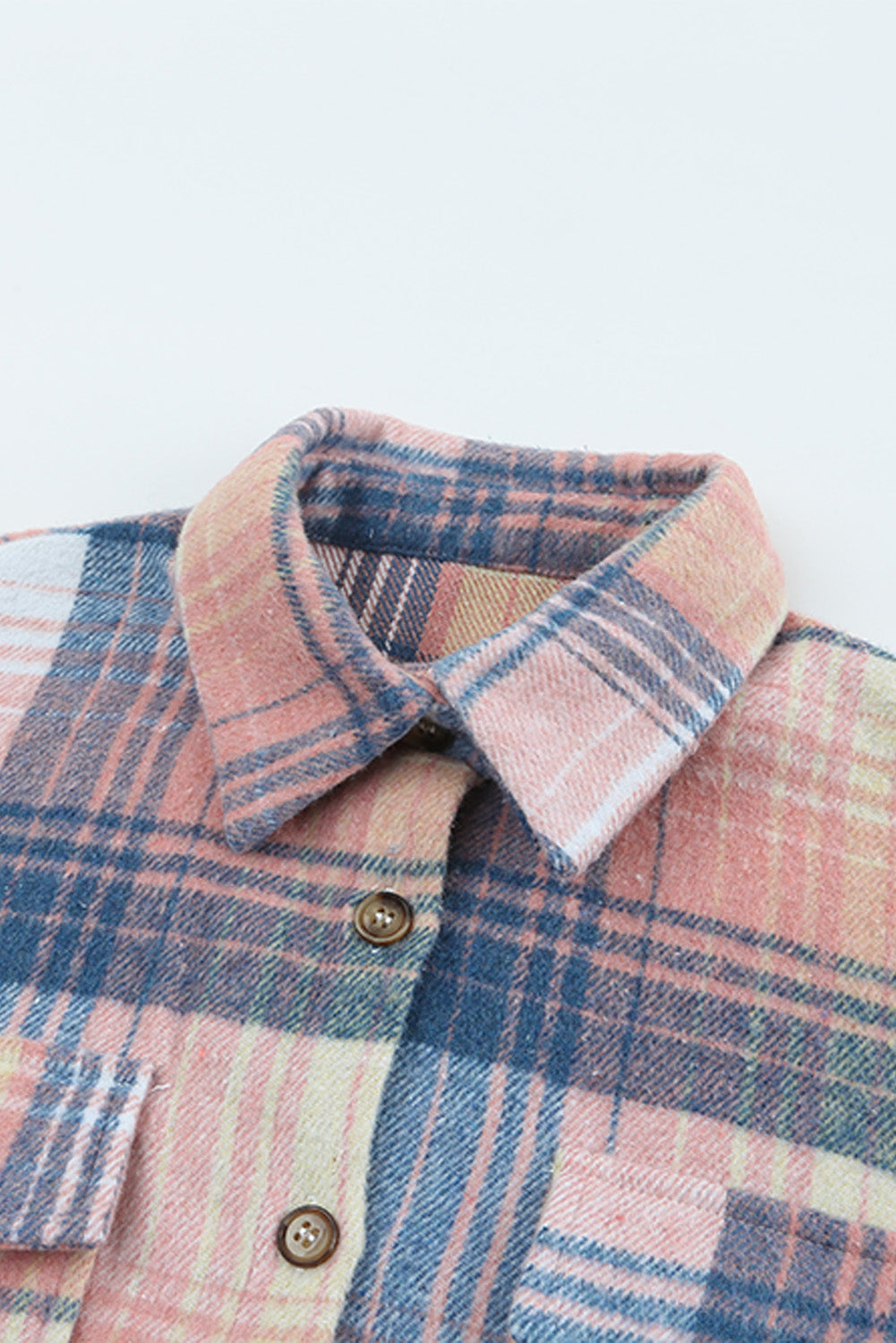 Plaid Button Up Collared Flannel Shacket