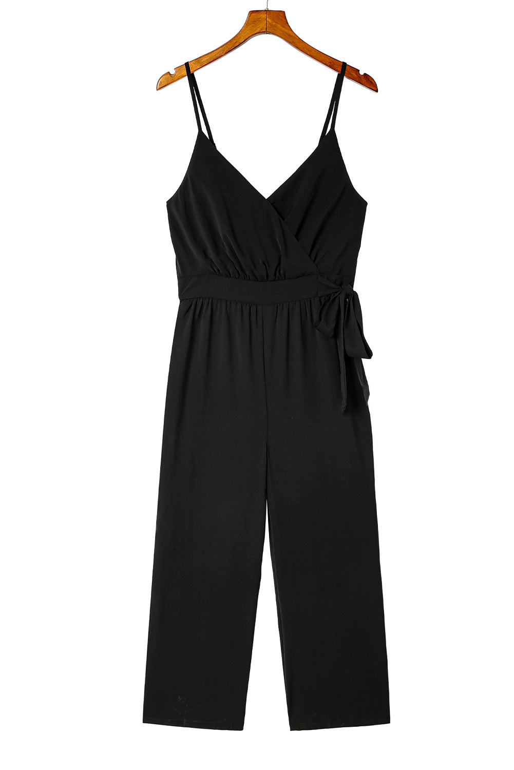 Surplice V Neck Knot Wide Leg Jumpsuit