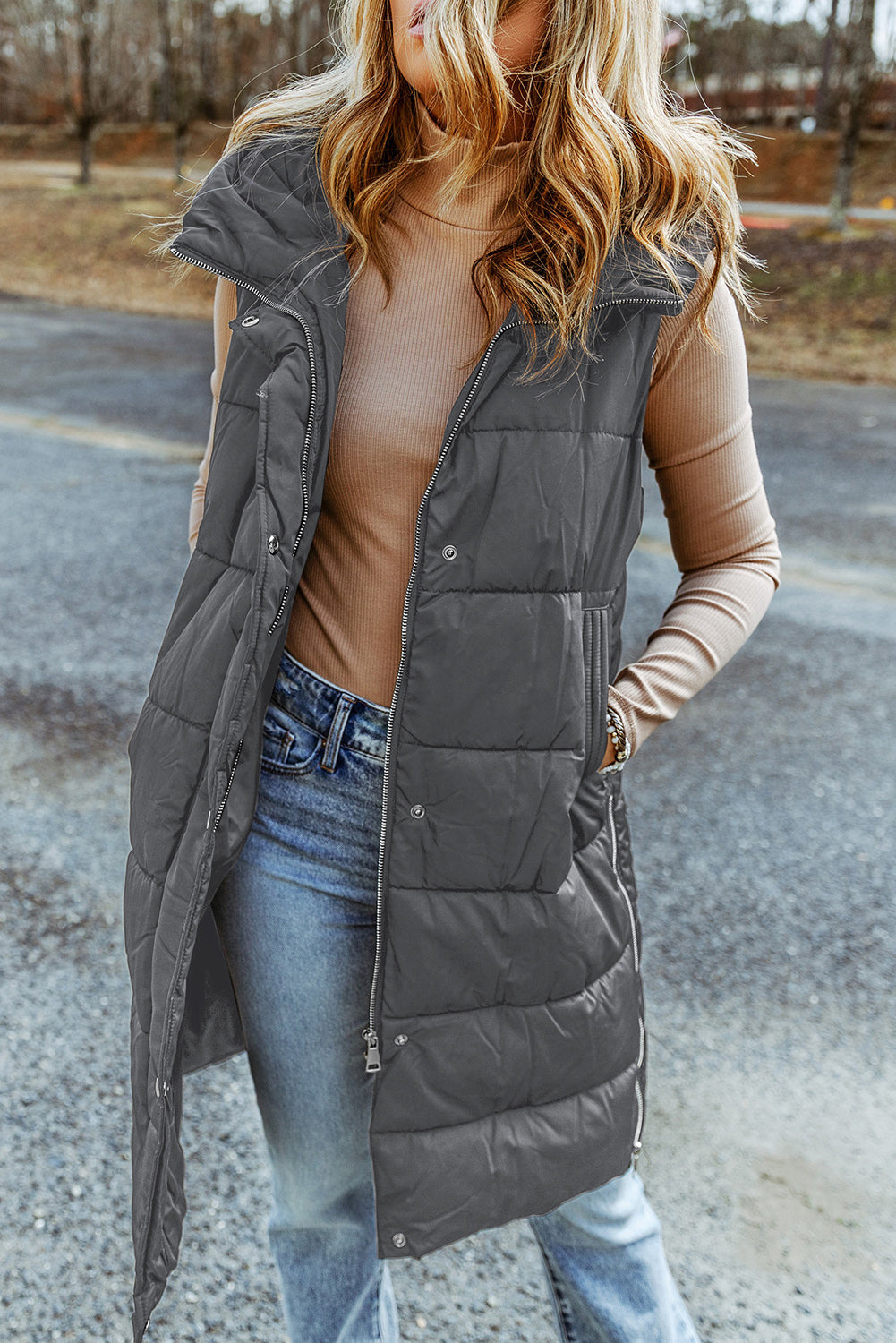 Quilted Long Vest
