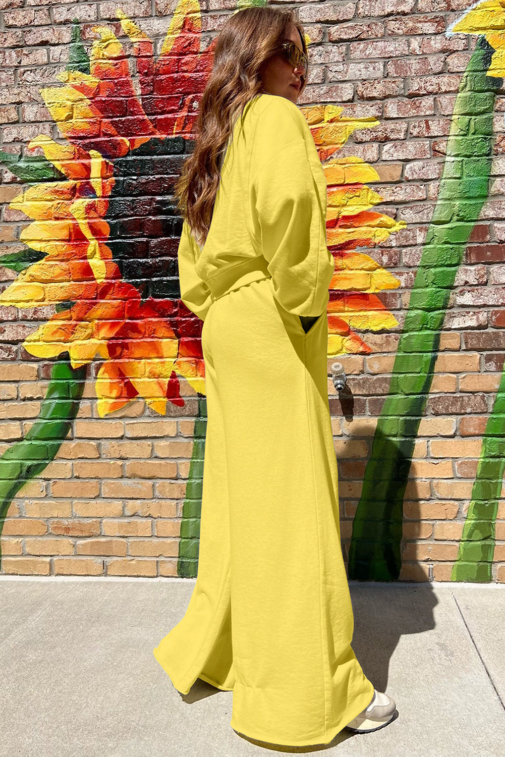 Drawstring Wide Leg Pants Set