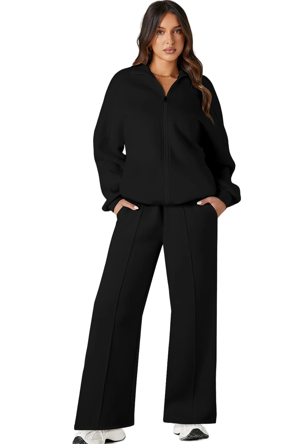 Half Zip Sweatshirt and Pants Set