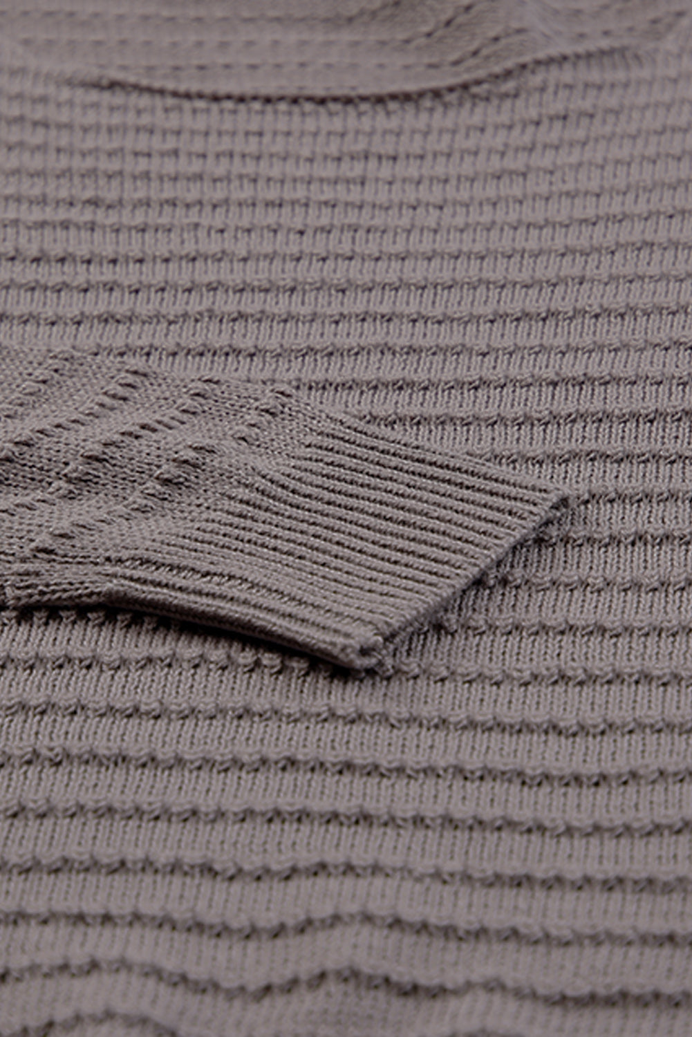 Textured Knit Round Neck Dolman Sleeve Sweater