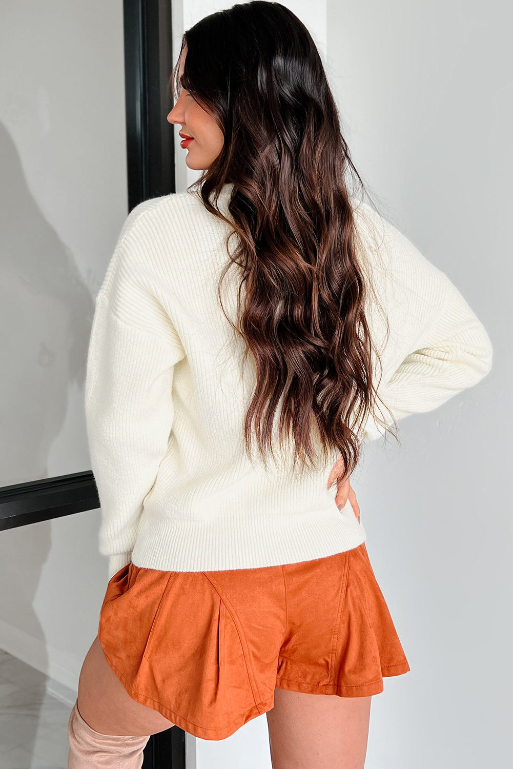 Pumpkin Embroidered Sweater