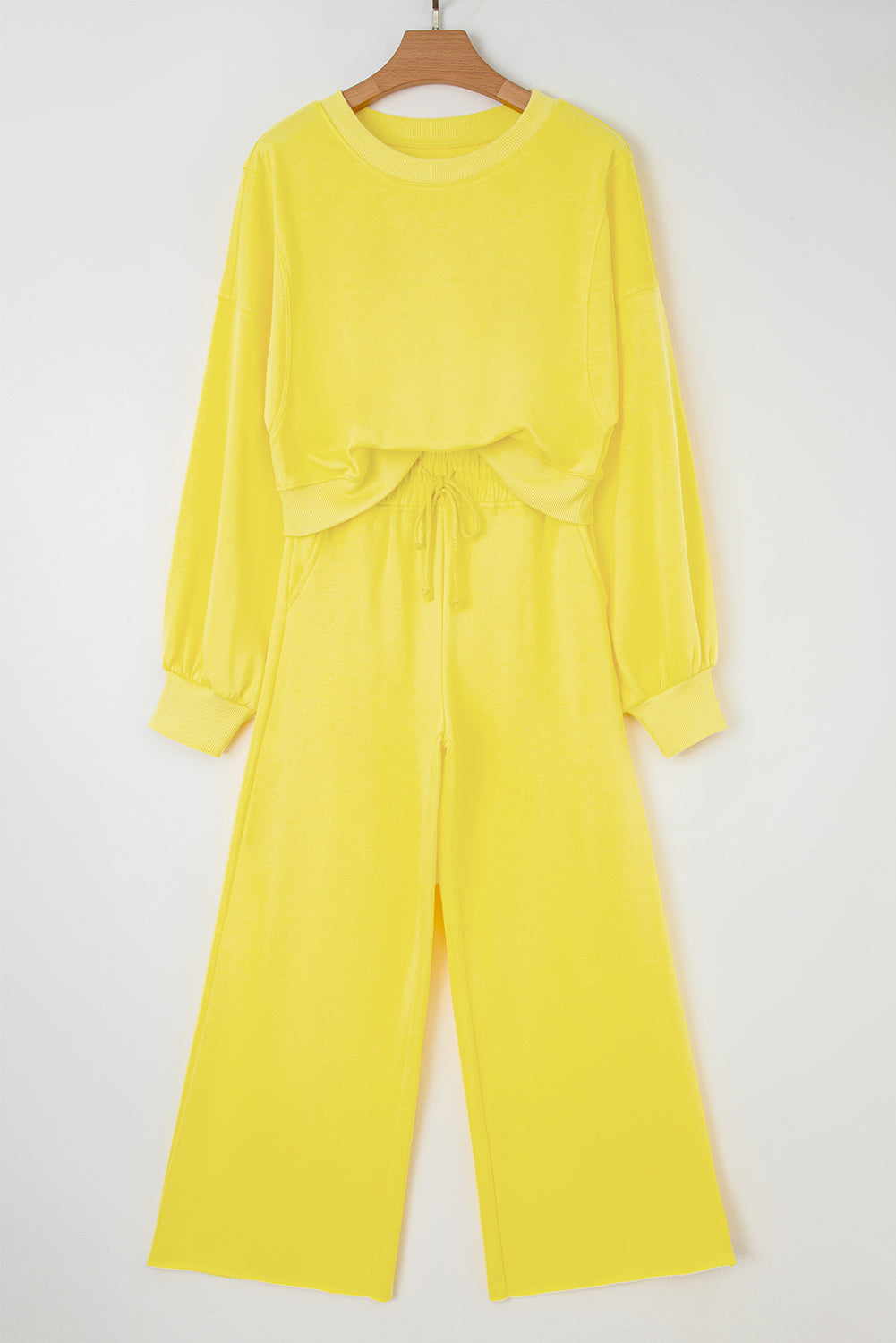 Drawstring Wide Leg Pants Set