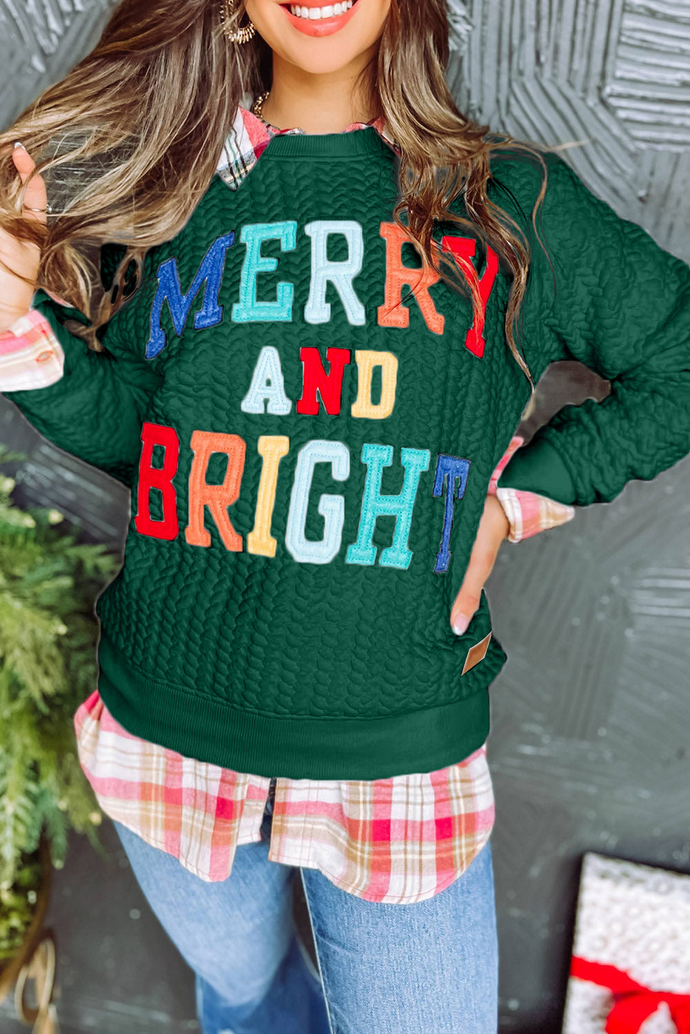 Merry and Bright Quilted Ugly Sweater