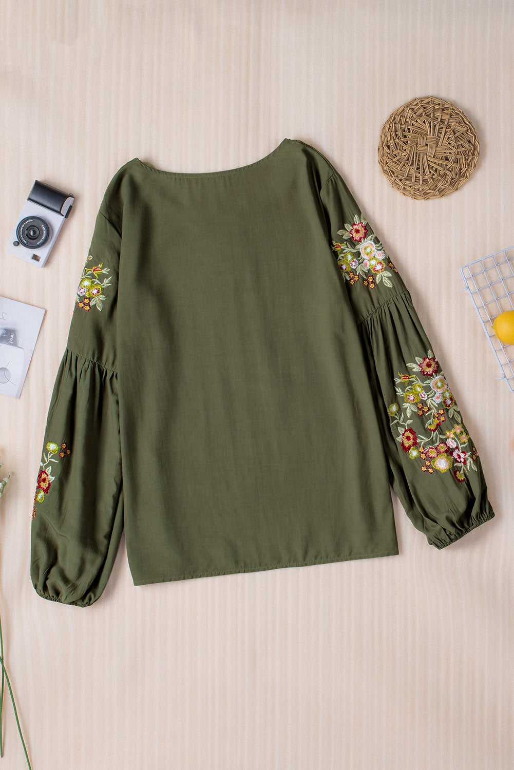 Embroidered Long Sleeve Blouse