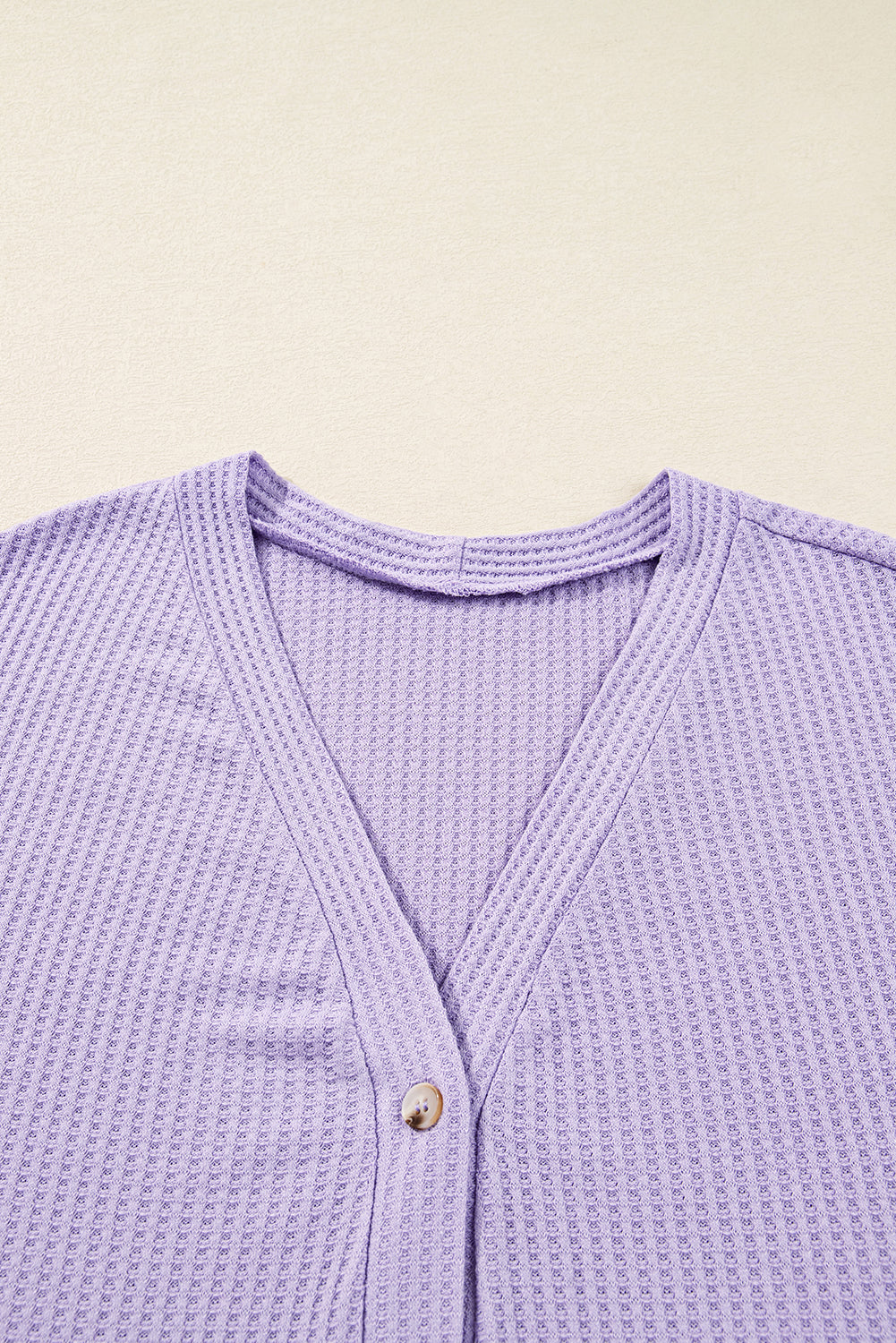 Waffle Knit Button Front Cardigan