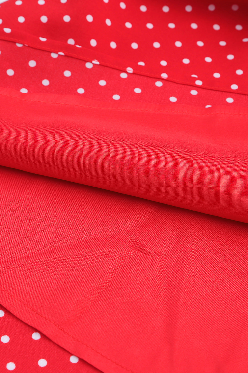 Red Polka Dot V Neck Ruffle Dress