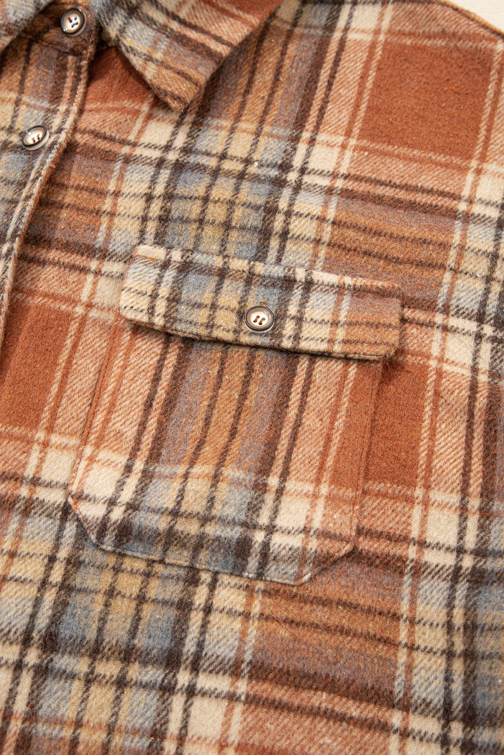 Brown Plaid Plus Size Shirt