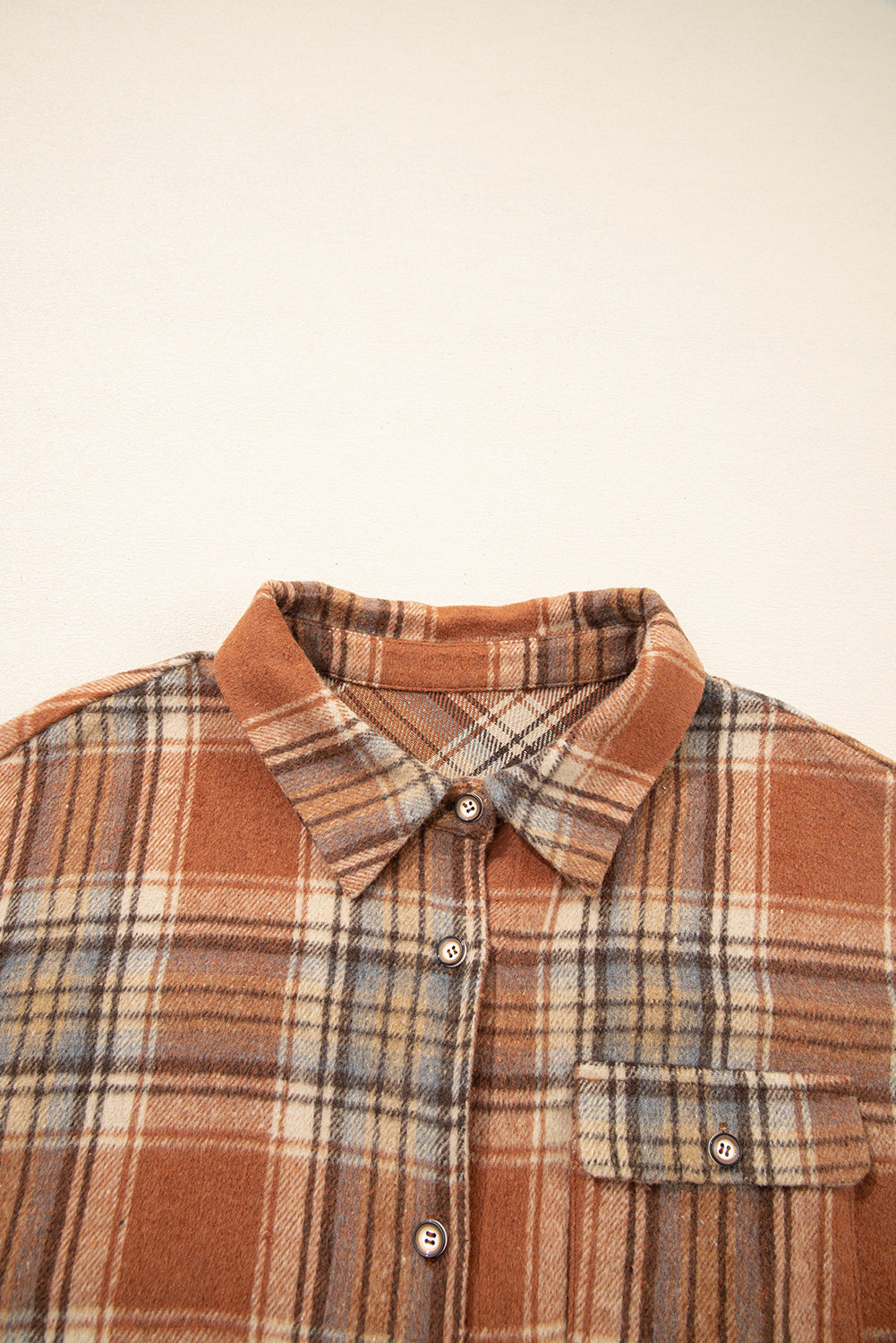 Brown Plaid Plus Size Shirt