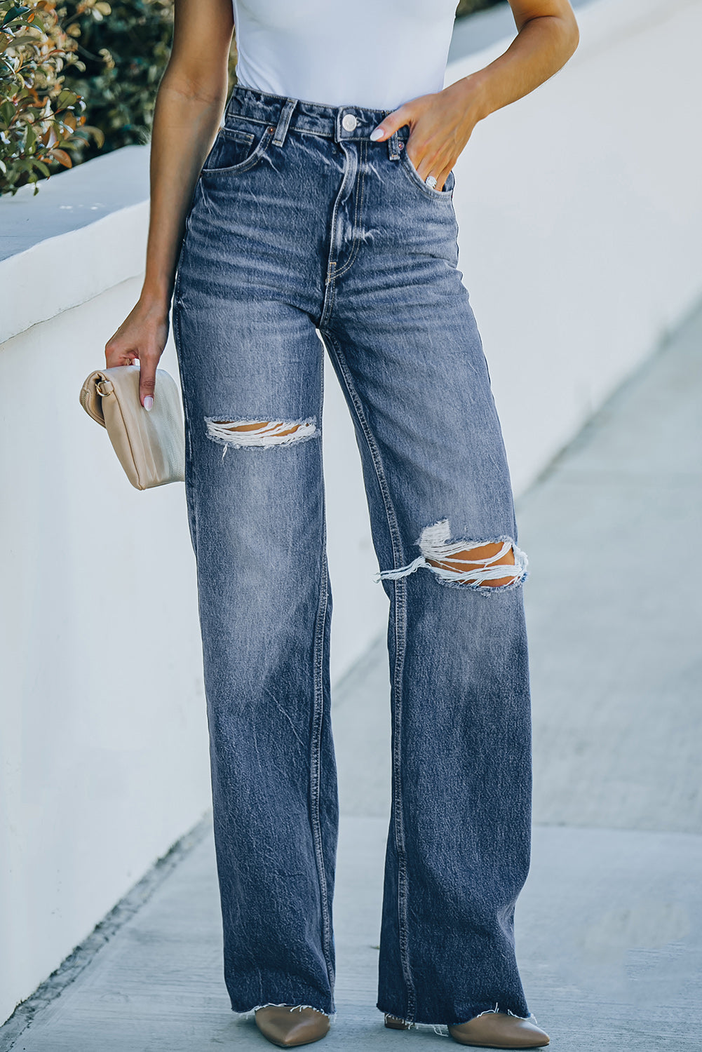 High Waisted Straight Leg Jeans