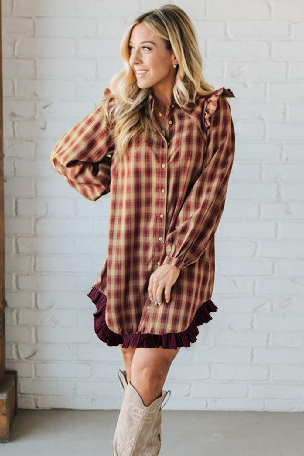 Long Sleeve Mini Shirt Dress