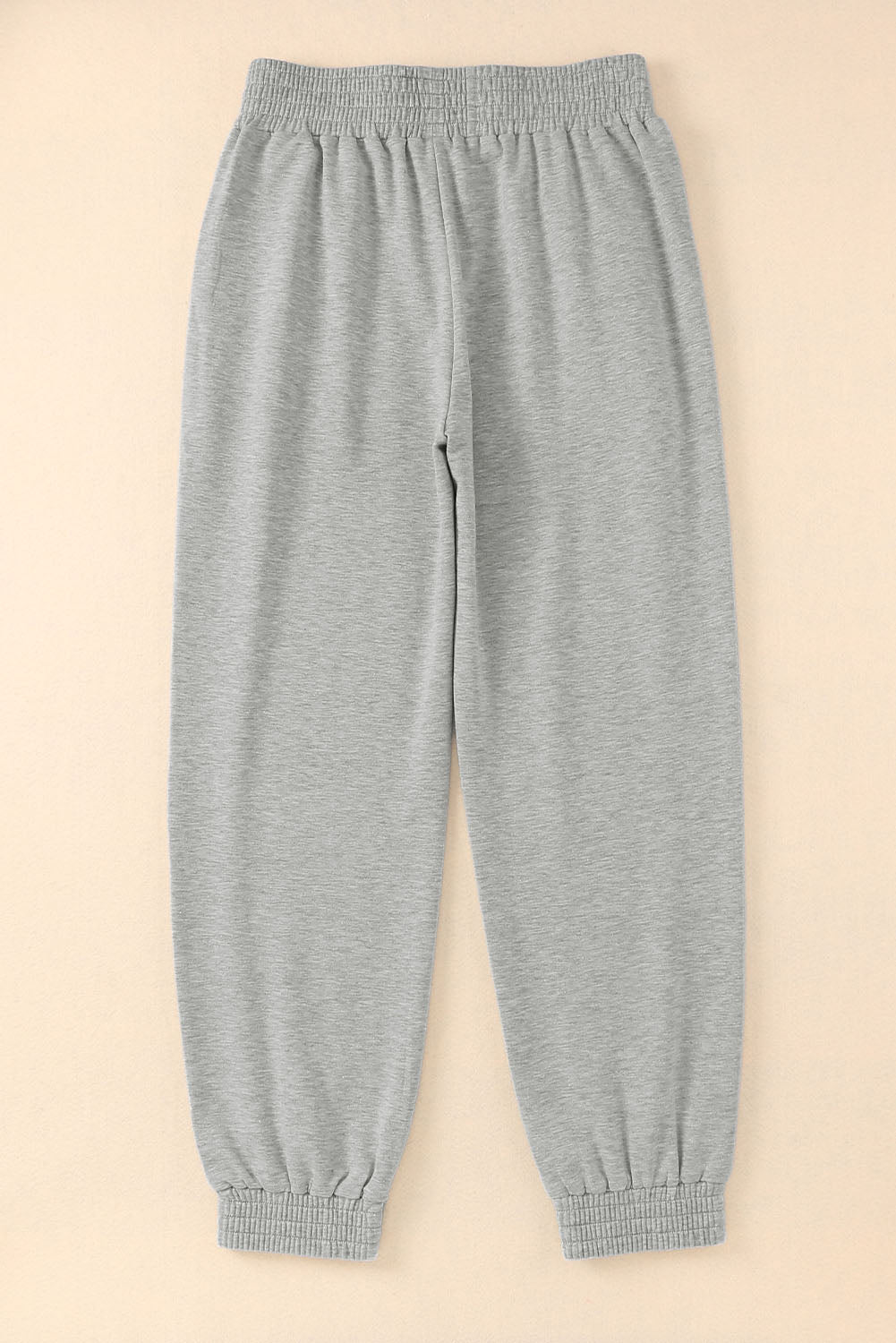 Grey Smocked Jogger Pants