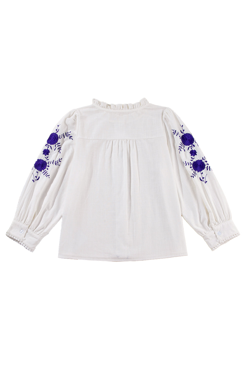 Embroidered Button Up Boho Blouse