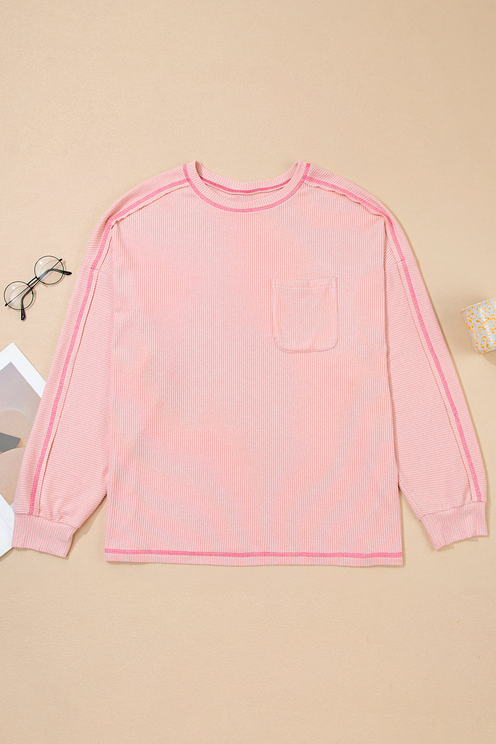 Rib Knit Long Sleeve Top