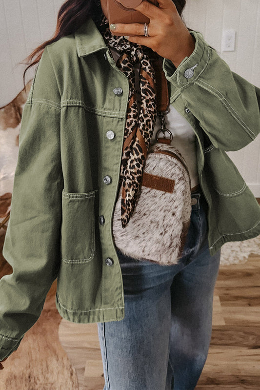 Button Front Denim Jacket