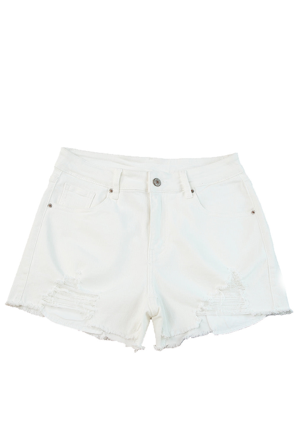 Frayed Distressed Denim Shorts