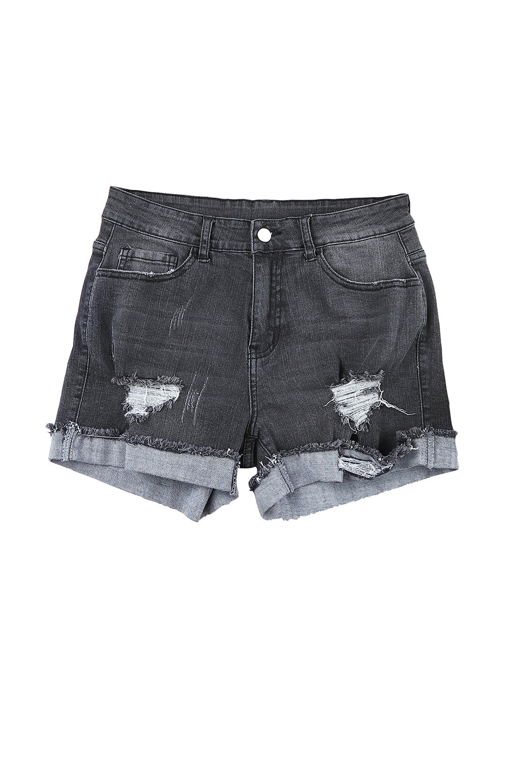 Rolled Hem Denim Shorts