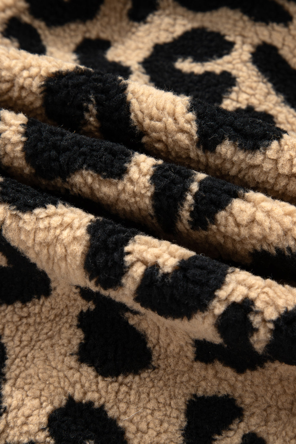 Leopard Sherpa Plus Size Vest Jacket