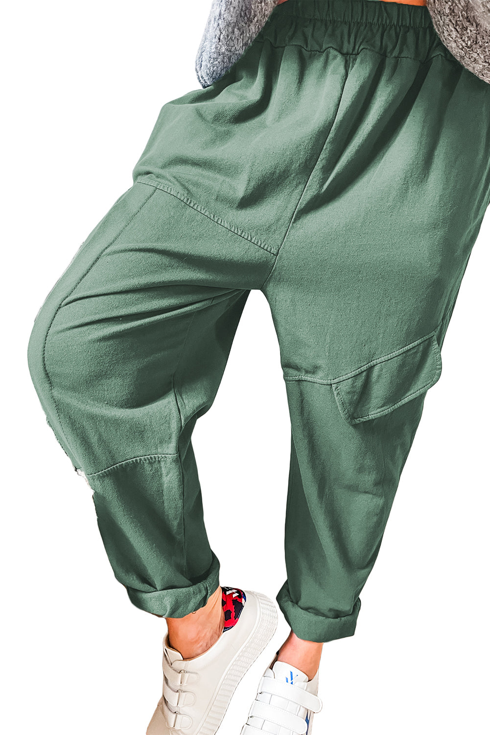 Mist Green High Waist Loose Fit Pants