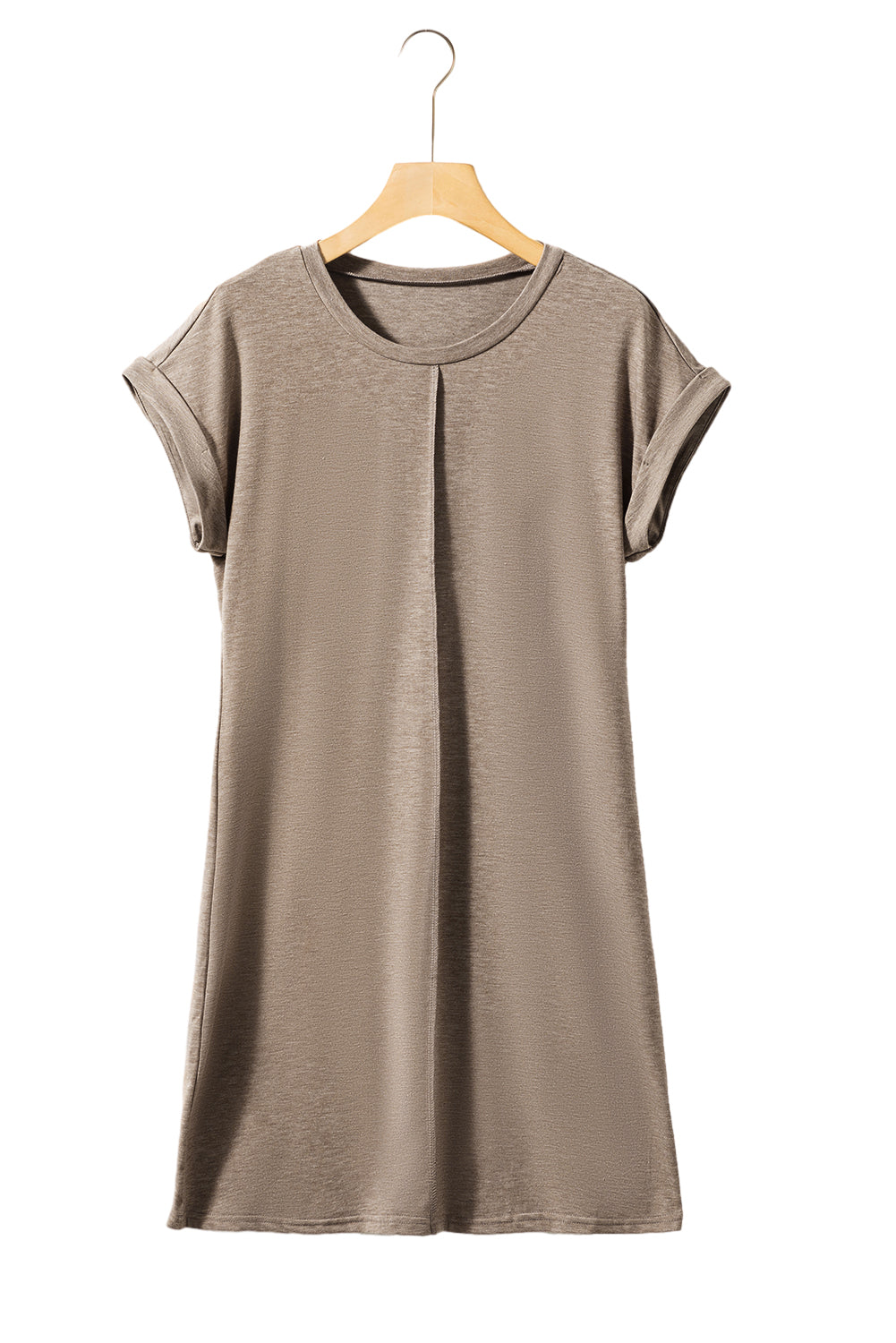 Center Seamed Roll Sleeve T-shirt Dress