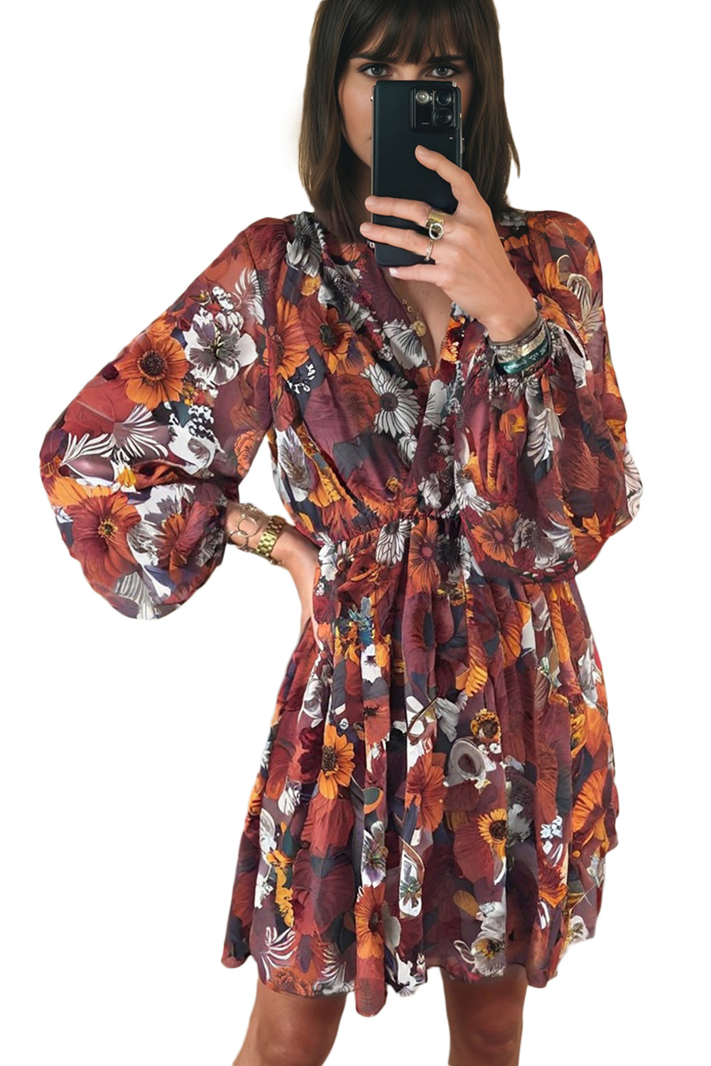 Flowy Wrap Mini Dress